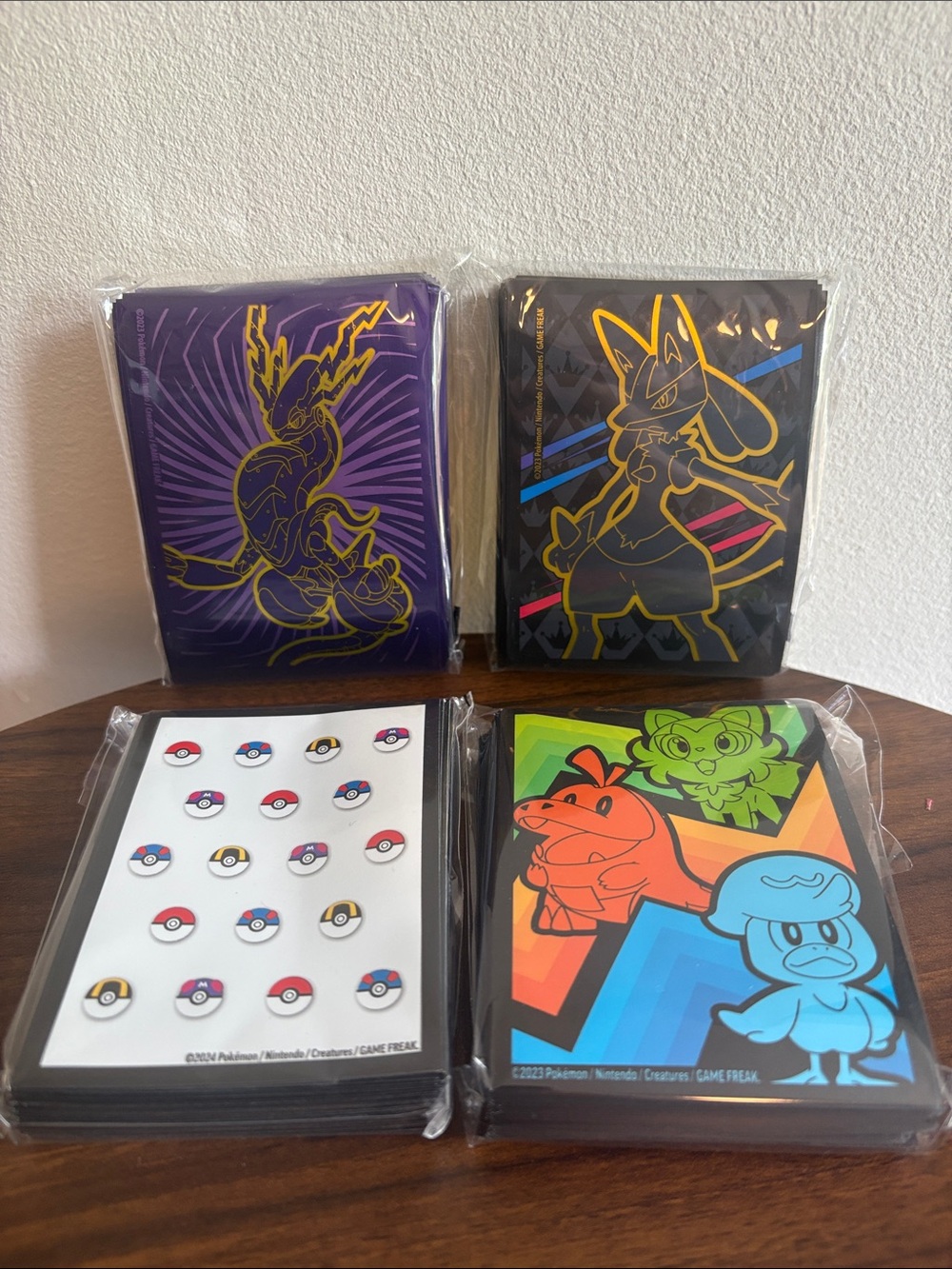* 4 PACK* Card Sleeves - Assorted Purple, Black, White & Multicolor 65 sleeves
